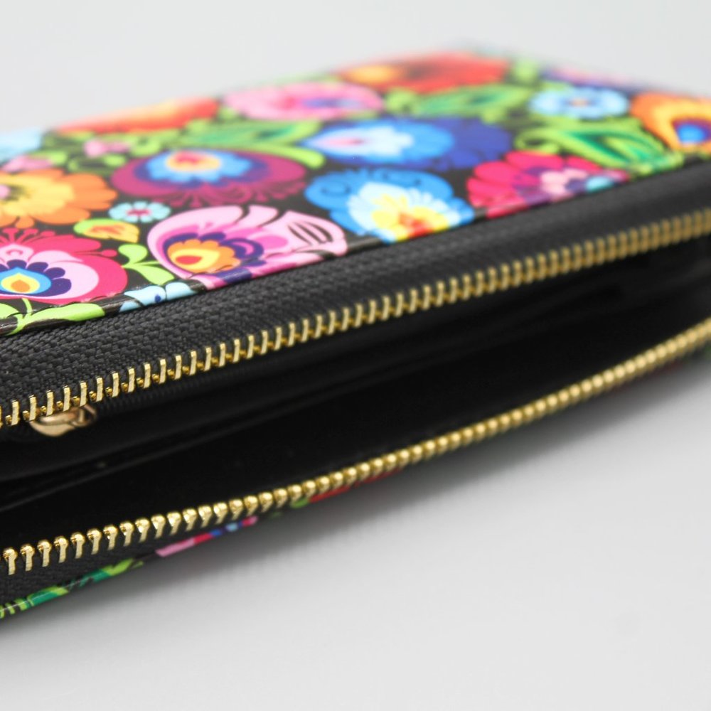 Wallet clutch folk folklore design flowers new - Picture 9 of 11
